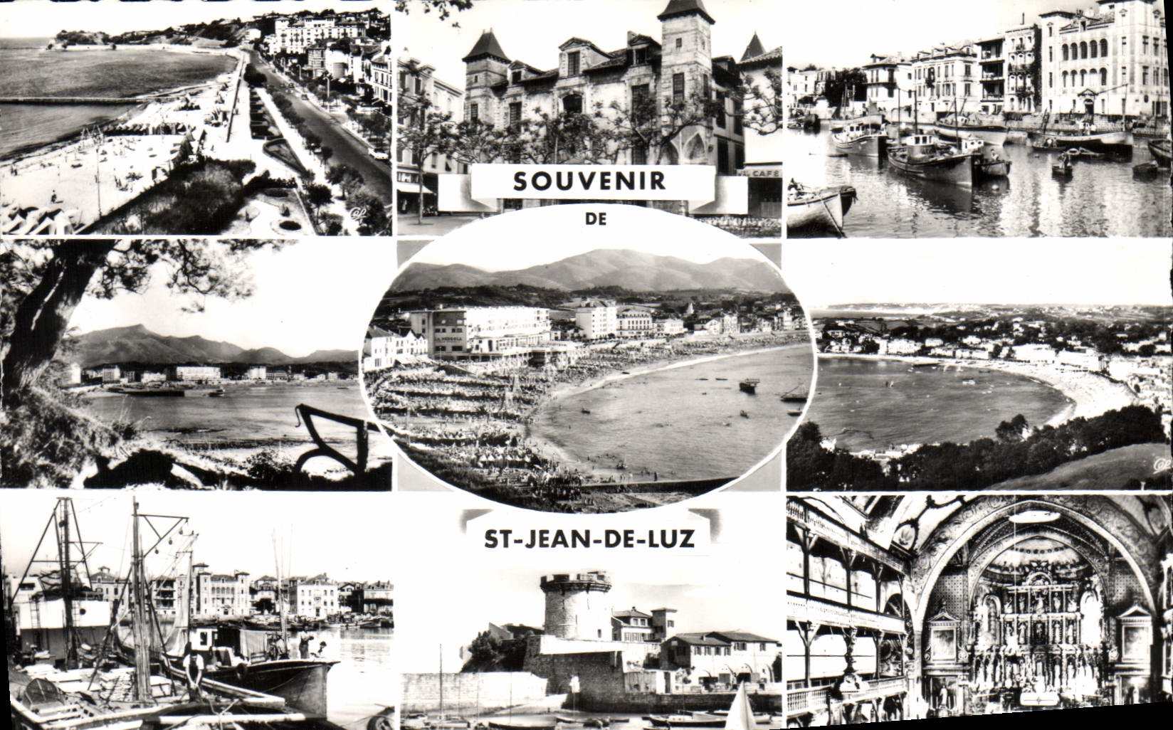 CPM Saint Jean de Luz Pointe Ste Barbe Maison de Louis XIV Port et Maison de l'Infante la Rhune Plag