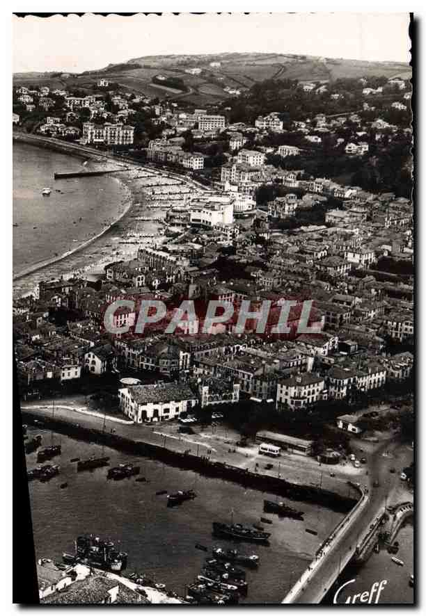 CPM Saint Jean de Luz (B P) En pays basque Vue cerienne Le Port la Ville et la Plage