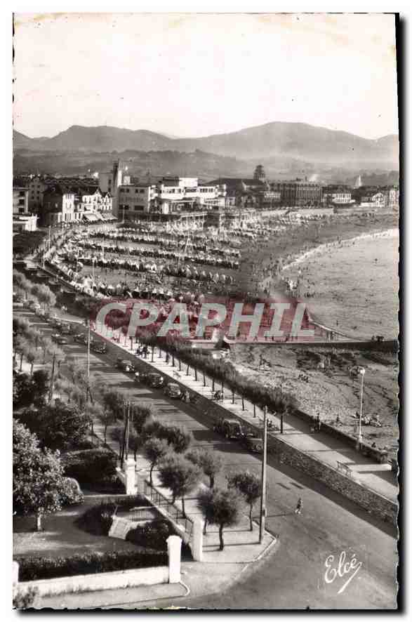 Saint-Jean-de-Luz — Vue sur la Promenade, la Plage et les Pyrénées — L. Chatagneau, 92, Cours Victor-Hugo, Bordeaux