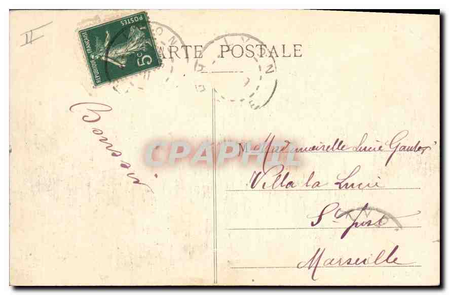 LYON — Monument de la République, place Carnot et Gare de Perrache — P. Martel Lyon, n°341 — Verso
