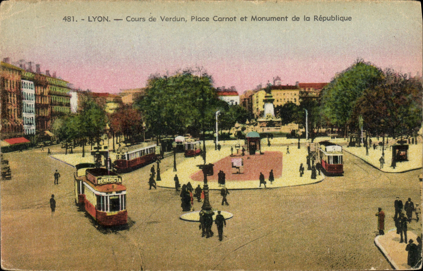 Lyon — Cours de Verdun, Place Carnot et Monument de la République — Édition La Cigagna, 3, rue des Quatre-Chapeaux