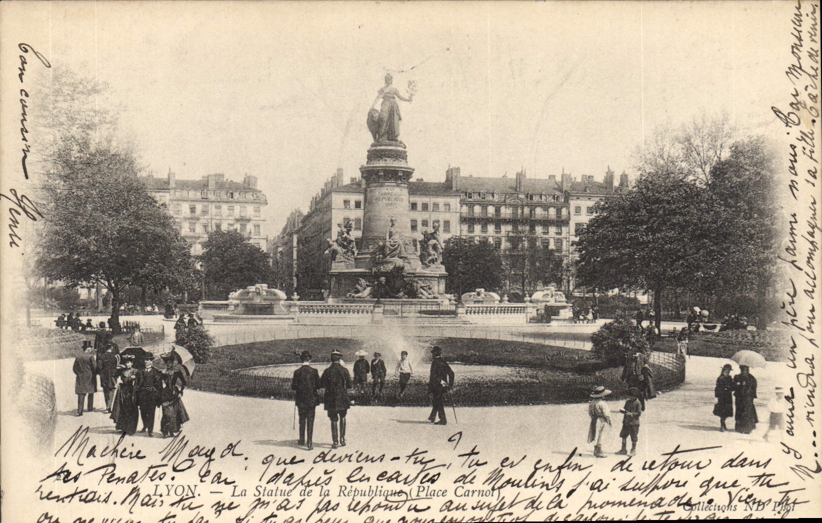 LYON — La Statue de la République (Place Carnot) — Éditeur : Etablissements Photographiques de Neurdein, Paris