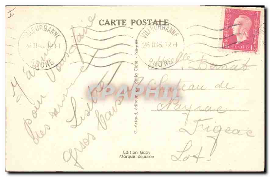 LYON (Rhône) — Vue générale ; au premier plan, la Cathédrale Saint Jean — Gaby, n°4 — Verso