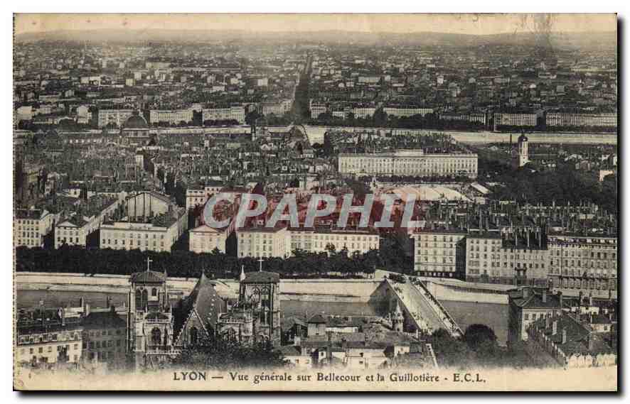 LYON — Allgemeiner Blick auf Bellecour und Guillotière — E.C.L.
