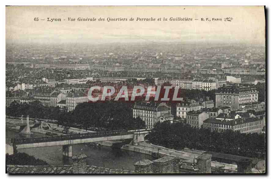 Lyon — Allgemeiner Blick auf die Viertel Perrache und Guillotière — B. F., Paris