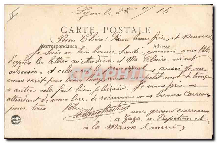 Lyon — Allgemeiner Blick auf die Viertel Perrache und Guillotière — B. F., Paris — Rückseite