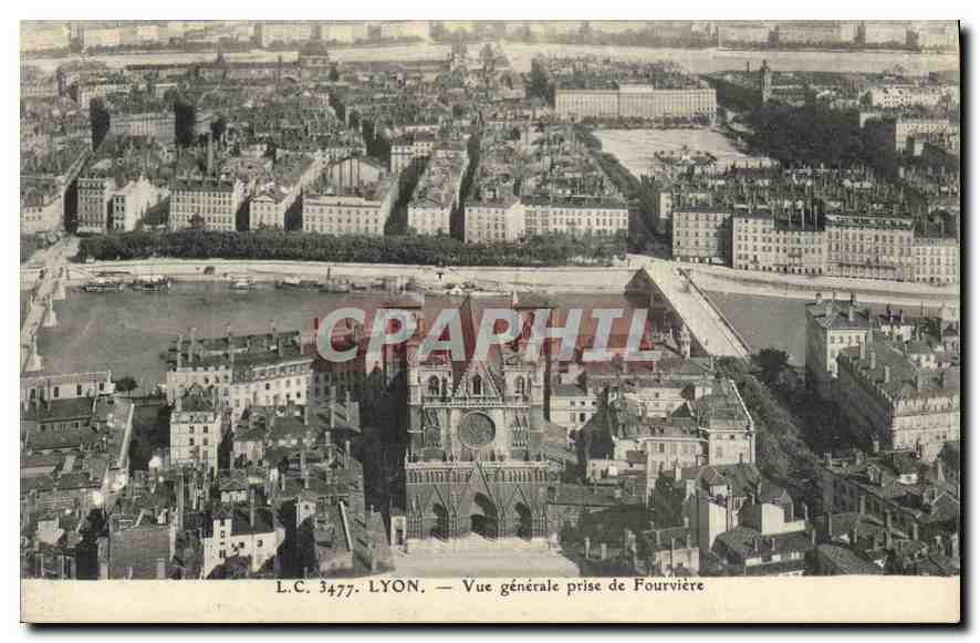 CPA Lyon Vue generale prise de Fourviere