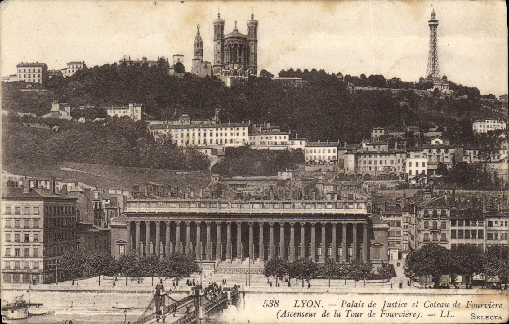 LYON — Palais de Justice et Coteau de Fourvière (Ascenseur de la Tour de Fourvière) — SELECTA