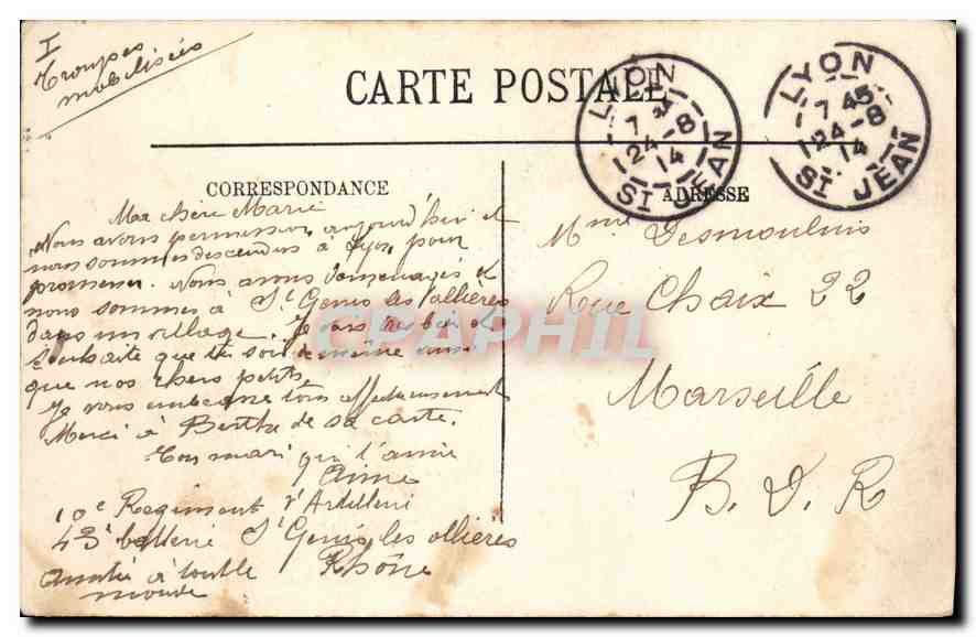 LYON — Palais de Justice et Coteau de Fourvière (Ascenseur de la Tour de Fourvière) — SELECTA — Rückseite