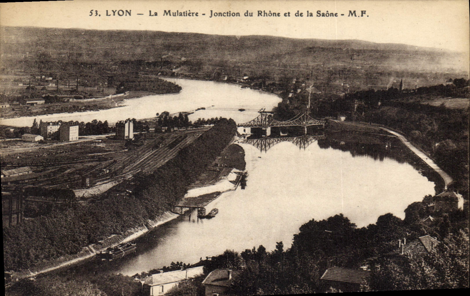 LYON — La Mulatière — Jonction du Rhône et de la Saône — M.F.