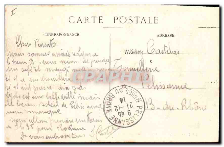 CPA Lyon Place Carnot Monument de la Republique — Back