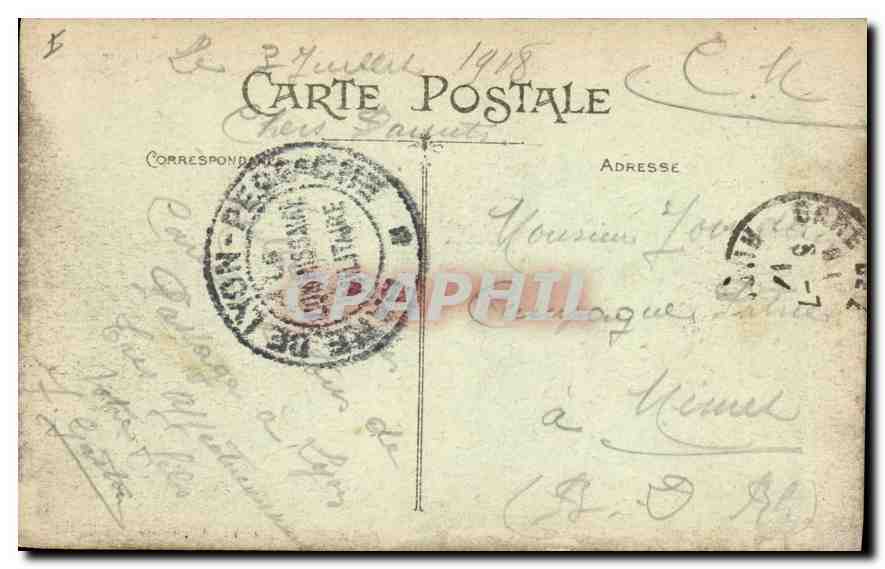 LYON — La Place Carnot et le Monument de la République — Carricé édit., Dépôt — Verso