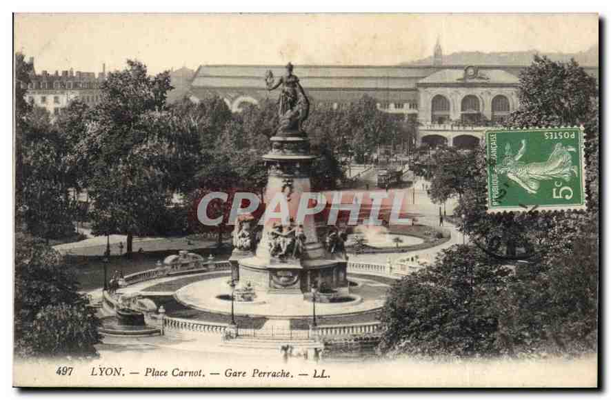 CPA Lyon Place Carnot Gare Perrache