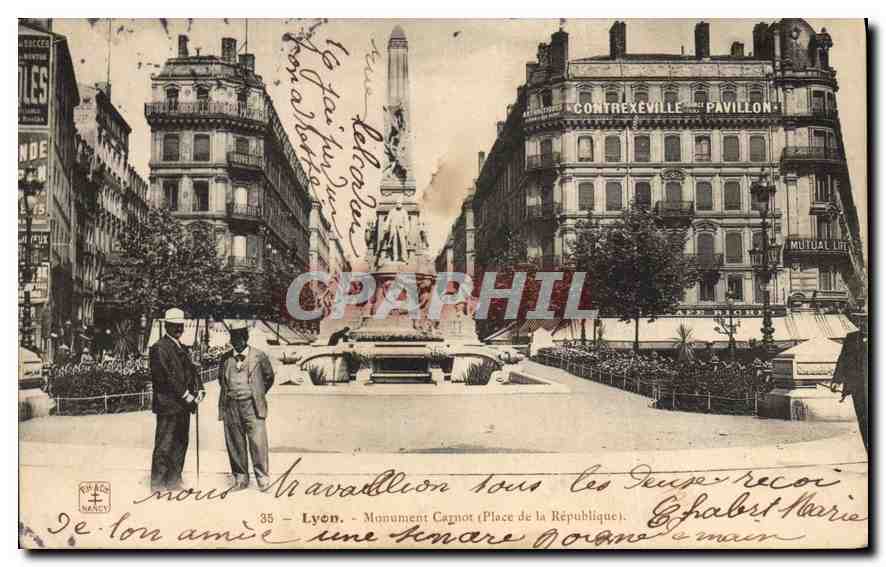 CPA Lyon MonumentCarnot (Place de la Republique)