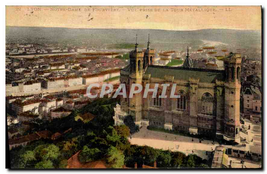 Lyon — Notre-Dame de Fourvière — Vue prise de la Tour Métallique — LL