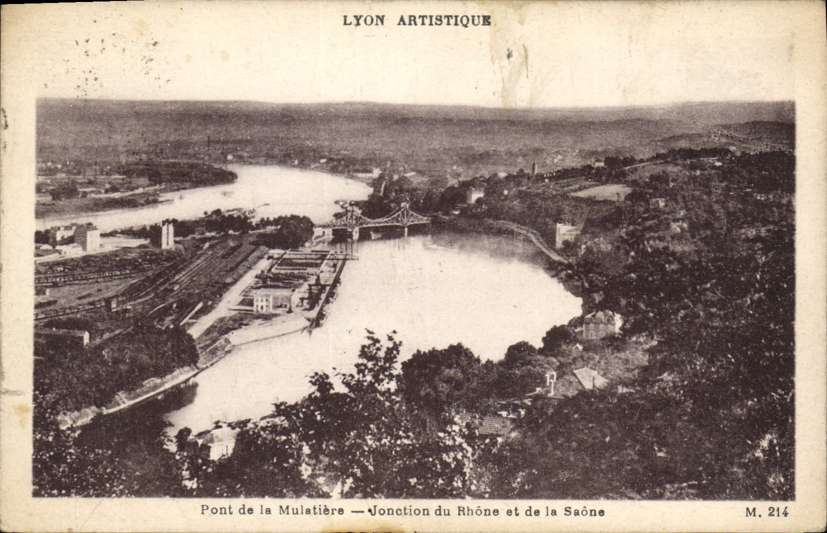 Brücke der Mulatière — Zusammenfluss von Rhône und Saône — Lyon Artistique M. 214
