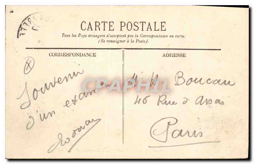 CPA Lyon Cours du Midi Place Carnot Monument de la Republique Tramway — Verso