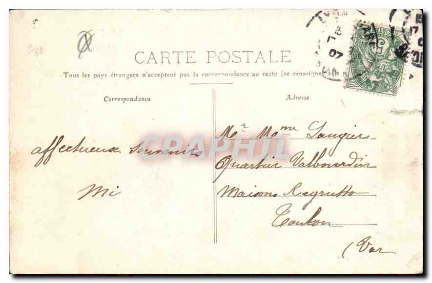 CPA Lyon Monument de la Republique Place Carnot et Gare de Perrache — Verso