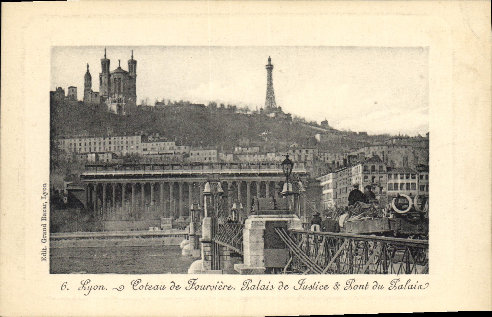 Lyon - Coteau de Fourvière. Palais de Justice & Pont du Palain — Édit. Grand Bazar, Lyon, n°6