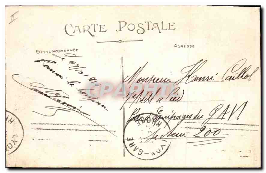 LYON — Panoramic view from Fourvière — Carrier, publisher, model registered — Back