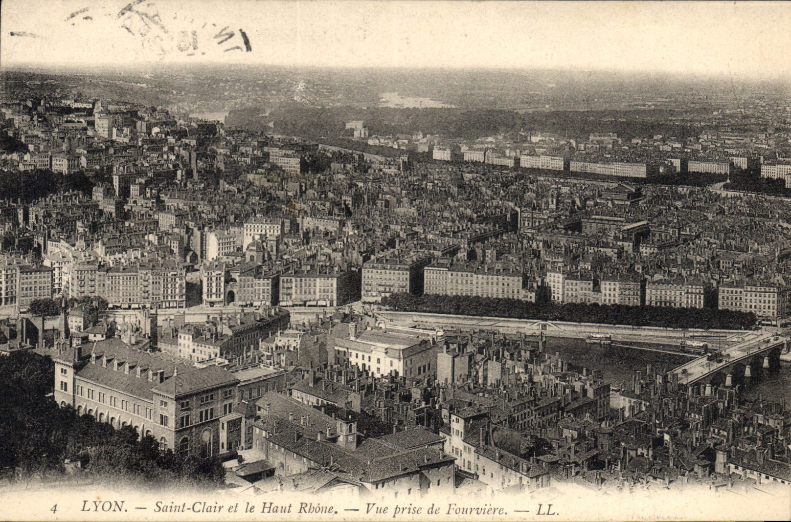 LYON. — Saint-Clair et le Haut Rhône. — Vue prise de Fourvière. — LL.