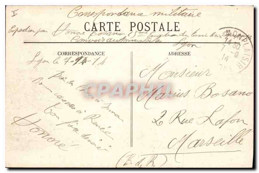 LYON — Vue Générale — Quartiers de Bellecour et de la Guillotière — T.T. — Verso