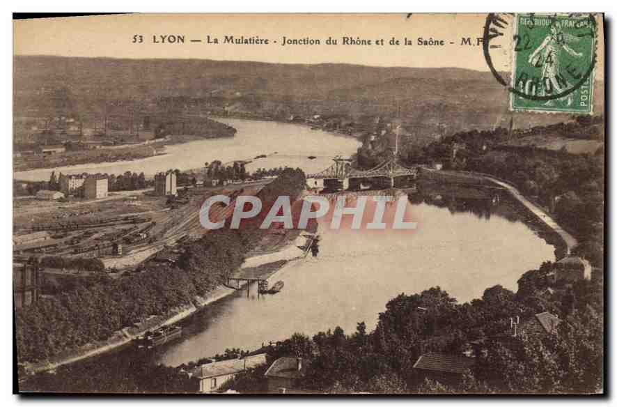 LYON — La Mulatière — Jonction du Rhône et de la Saône — M.F.