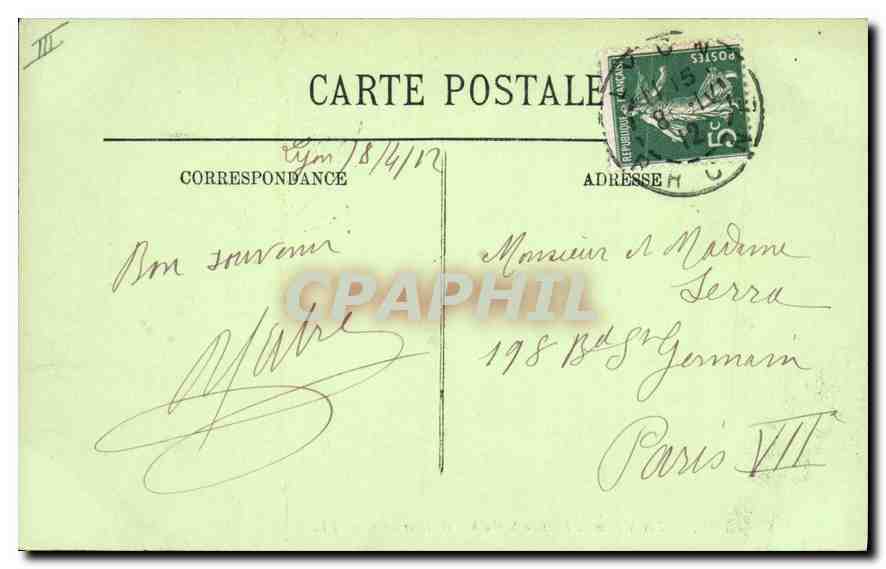 CPA Lyon Les Minimes Hospice St Pothin et Fourviere — Verso