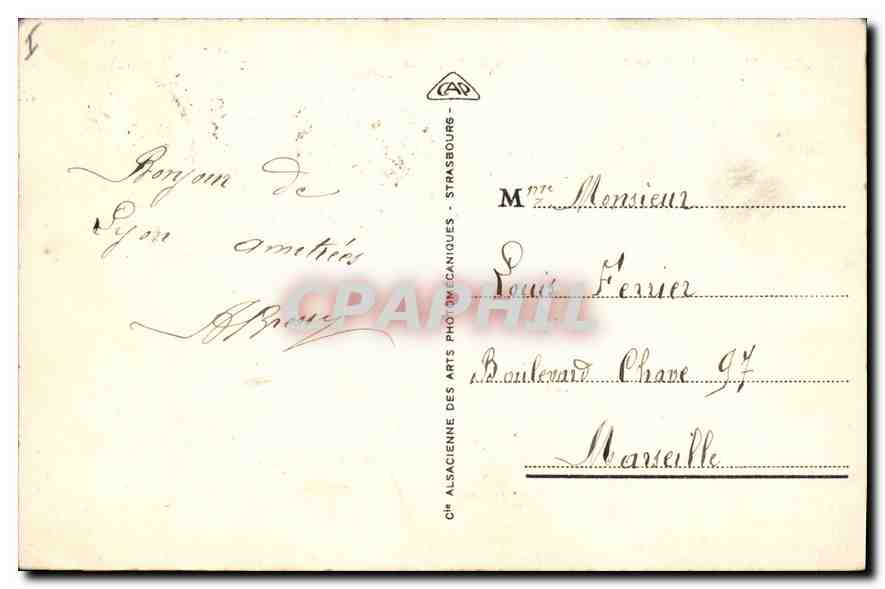 LYON - Place Bellecour et Coteau de Fourvière — éditeur CAP, n°13 — Verso