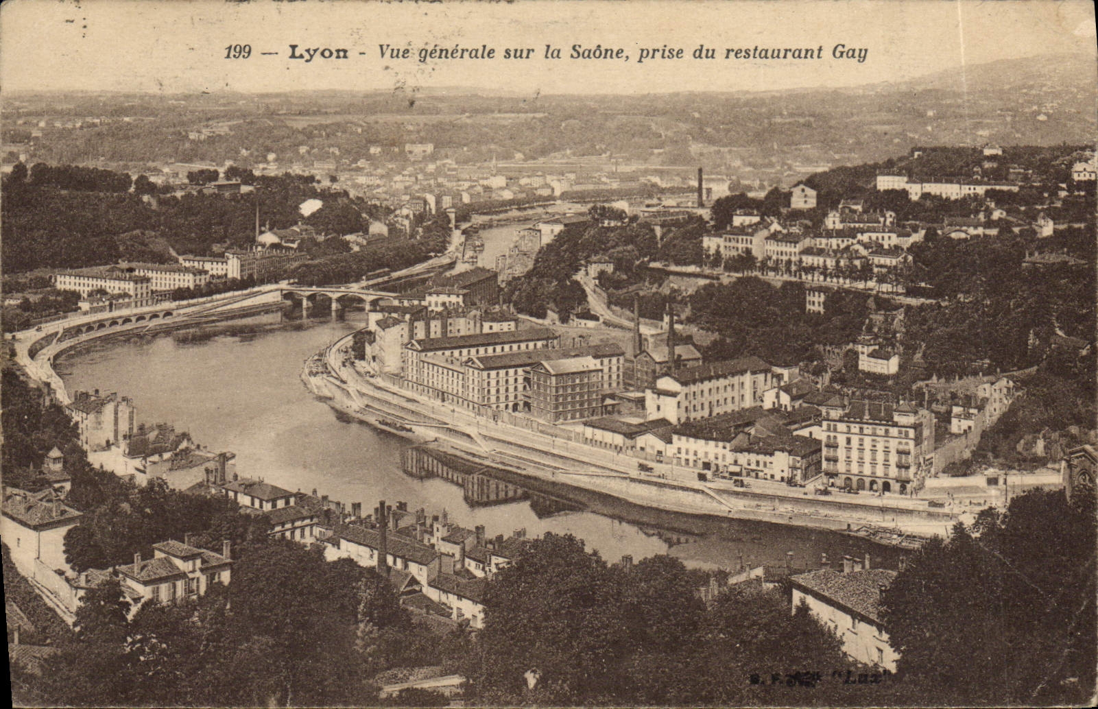 Lyon — Allgemeiner Blick auf die Saône, vom Restaurant Gay aus — S. P. P. 'Luz' Nr. 199