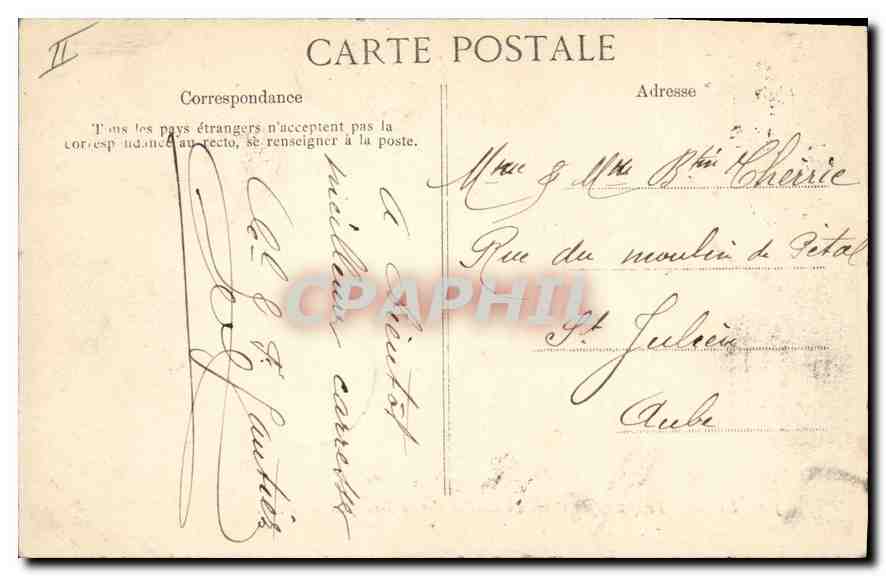 CPA Lyon Perspective du Cours de Midi et Coteau Saint Just — Verso