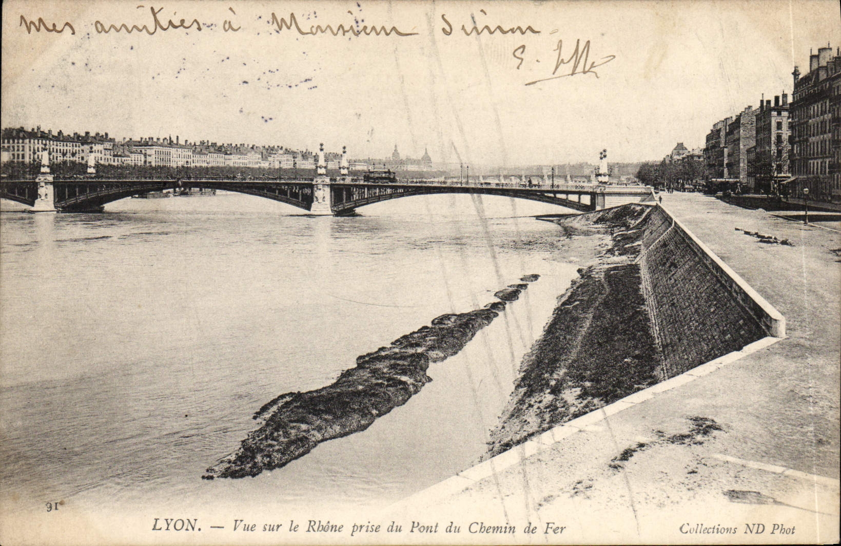 LYON — Ansicht des Rhônes vom Eisenbahnbrücke — Collections ND Phot