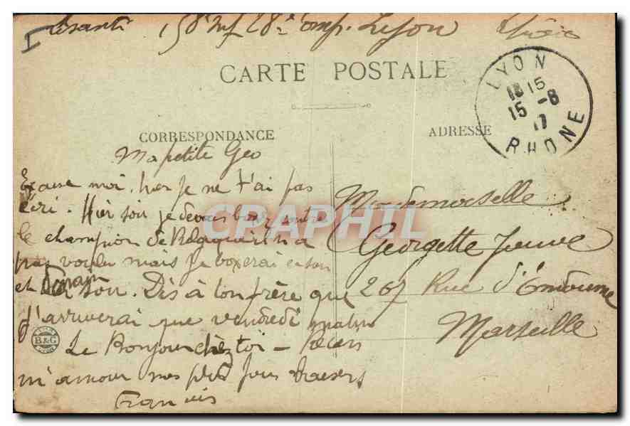 LYON — General View of Vaise and Mont-d'Or — E.R. — No. 132 — Back