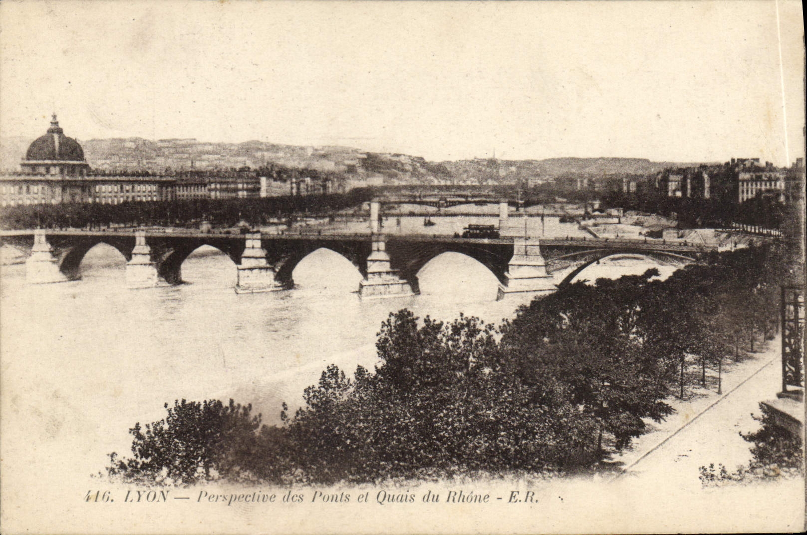 LYON — Perspektive der Brücken und Ufer des Rhônes — E.R. n°446
