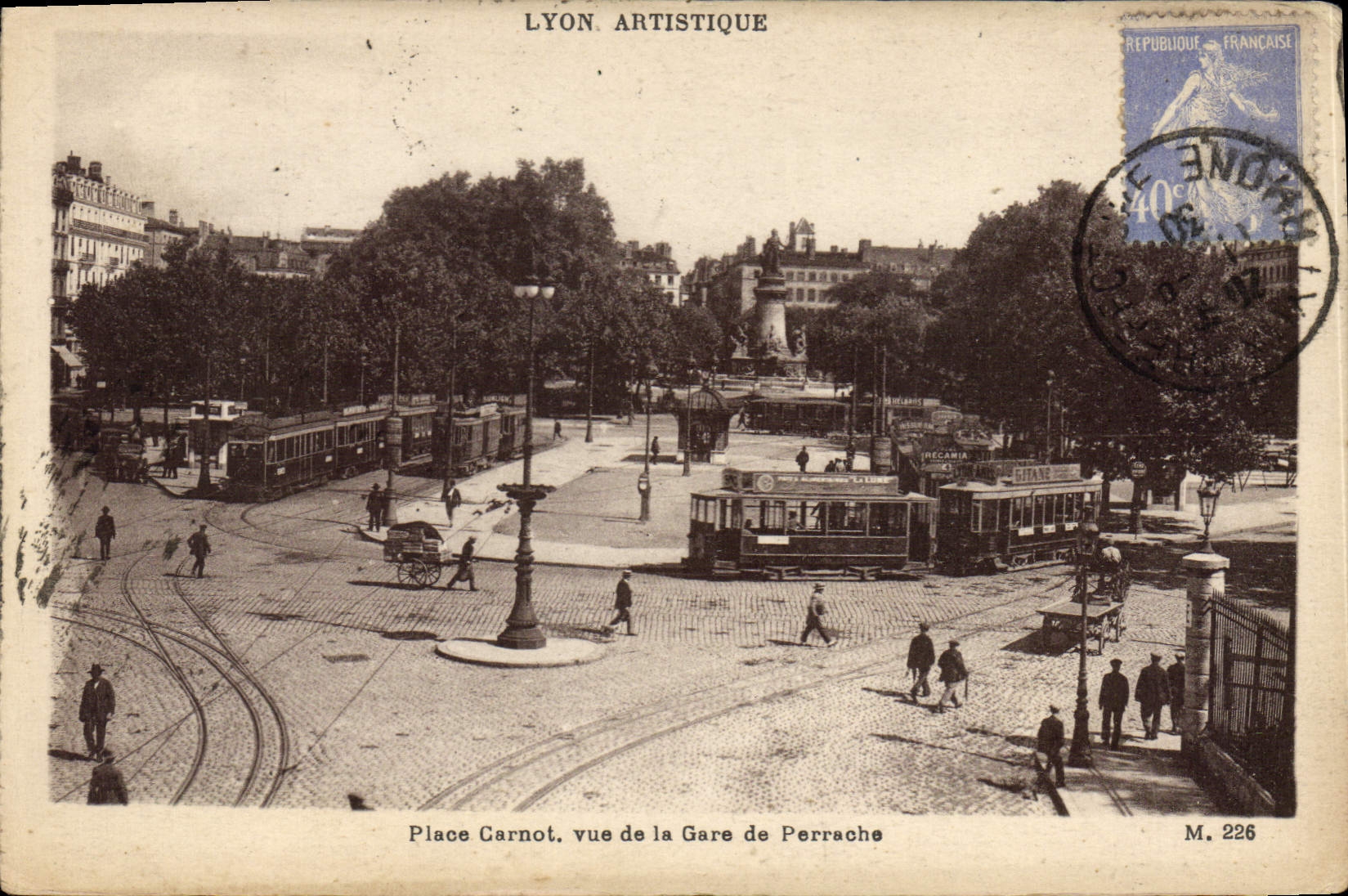 Carnot-Platz, Ansicht von der Perrache-Bahnhof — Lyon Artistique, Nr. 226