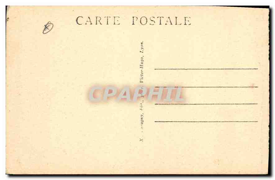 CPA Lyon Place Carnot et cours de Verdun Tramway — Verso