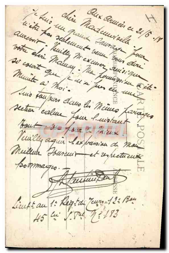 LYON — Place Carnot — éditeur anonyme, n° de série 5067 — Verso