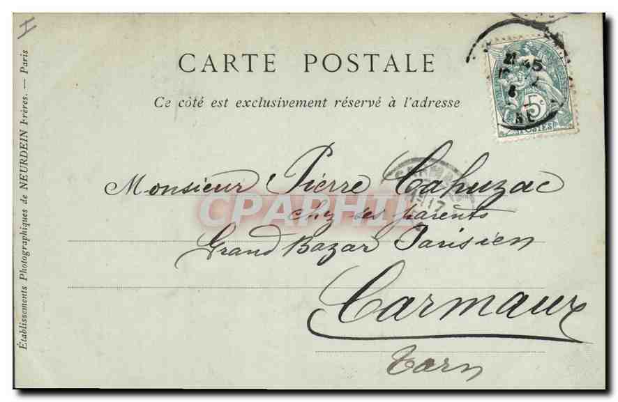 CPA Lyon Monument eleve a la memoire du President Carnot — Verso