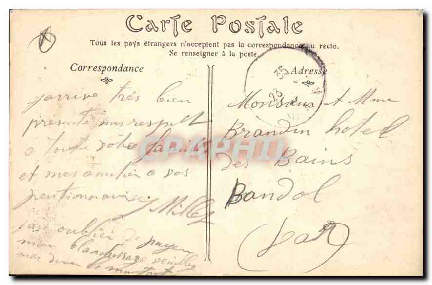 CPA Lyon Monument eleve a la Memoire du President Carnot — Verso