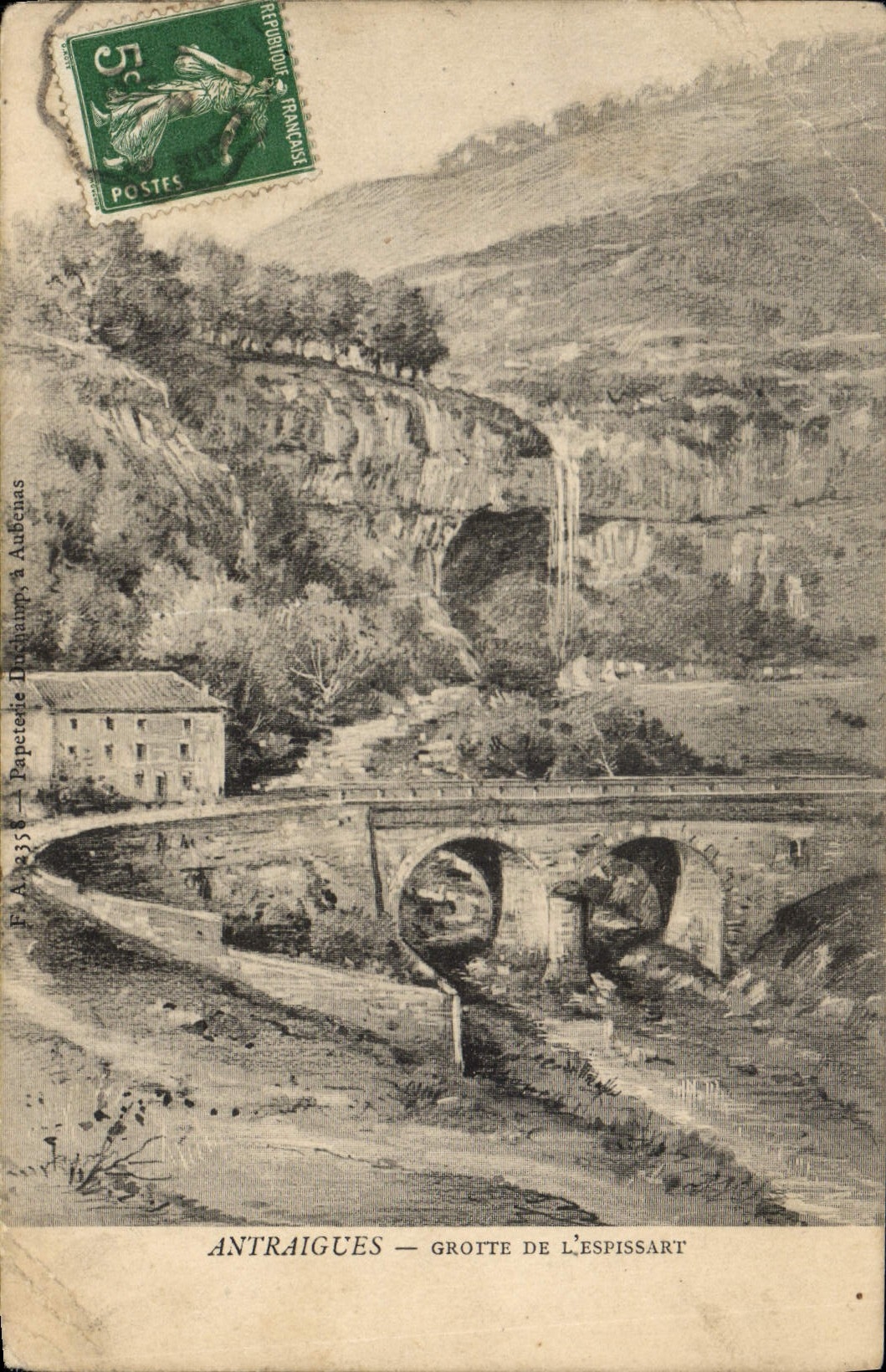 CPA Antraigues Grotte de l'Espissart