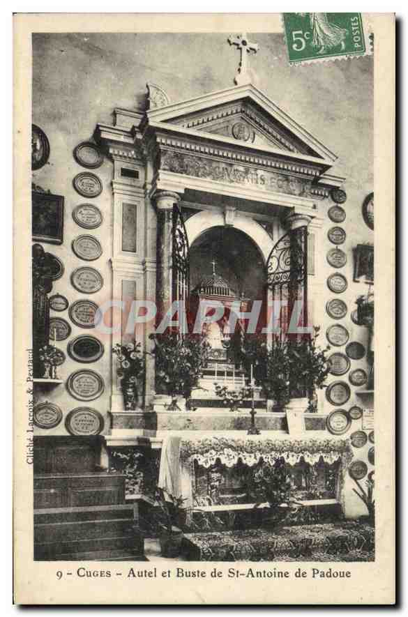 CPA Cuges Autel et Buste de St Antoine de Padoue