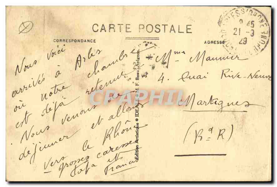 Arles - Les Arènes — éditeur M. F. Beau, n°8 — Reverso