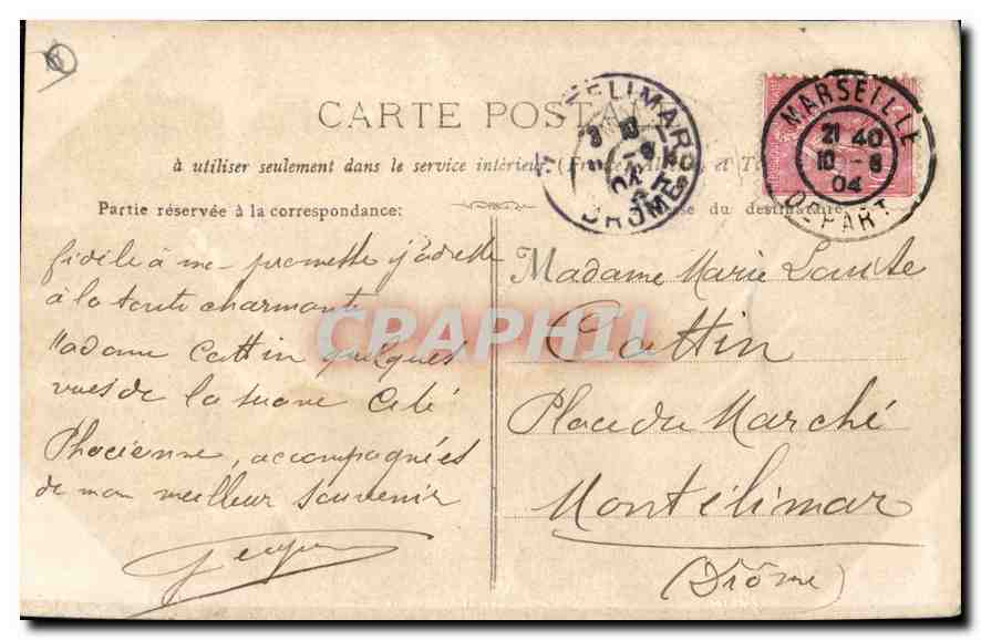 CPA Marseille La Porte d'Aix — Rückseite