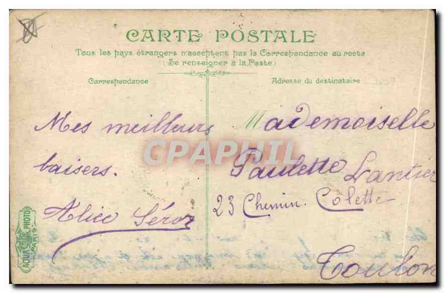 CPA Marseille La Place d'Aix — Rückseite