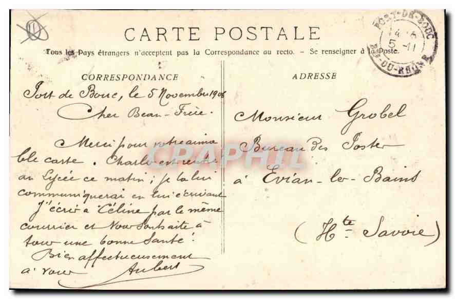 CPA Marseille La Porte d'Aix — Rückseite