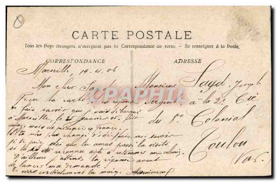 CPA Marseille La Porte d'Aix — Rückseite
