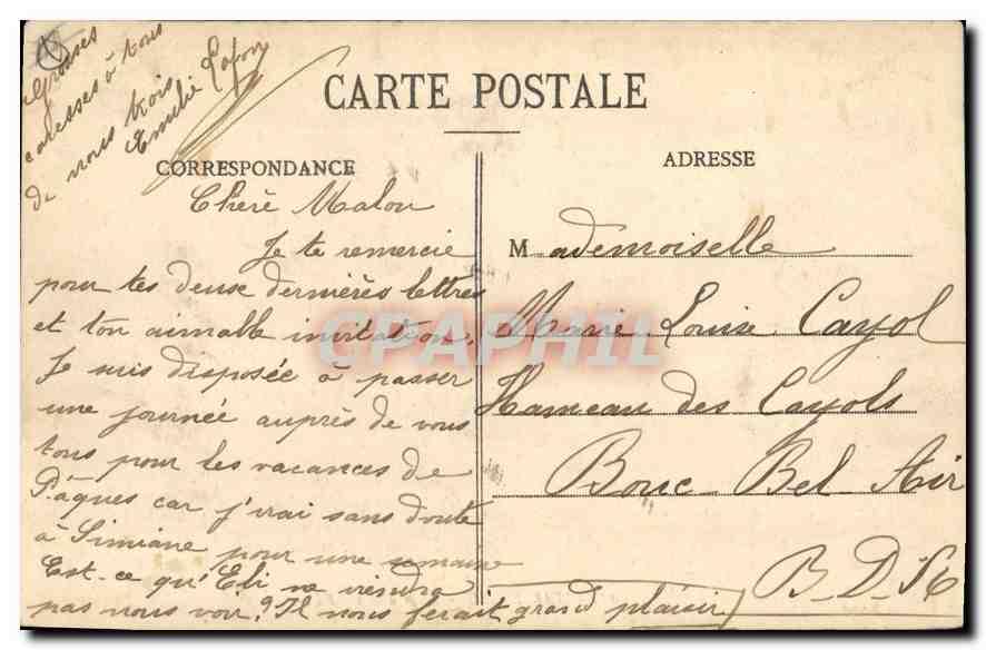 CPA Marseille Porte d'Aix — Rückseite