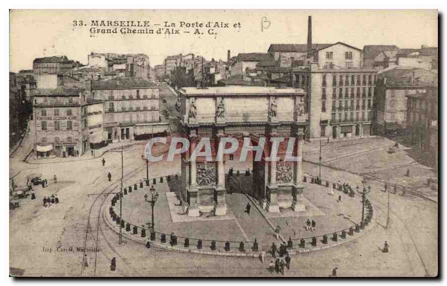 CPA Marseille La Porte d'Aix et Grand Chemin d'Aix