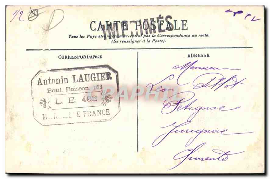 Marseille — La Porte d'Aix — Éditeur L.E. — Rückseite