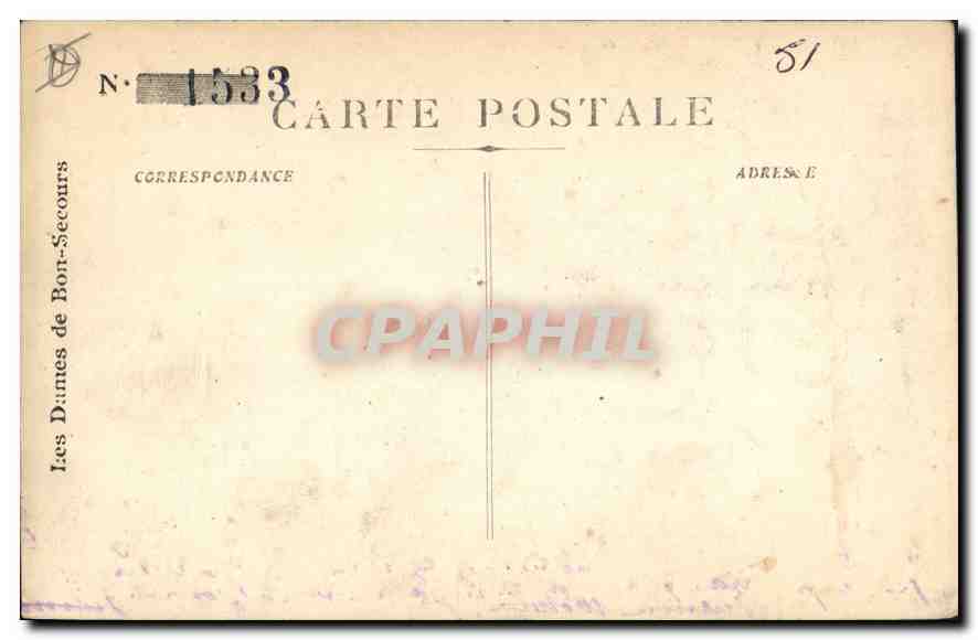 Marseille - Arc de Triomphe de la Porte d'Aix — éditeur Les Dames de Bon-Secours, n° 1533 — Verso